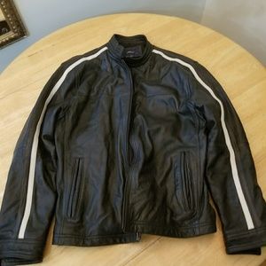Genuine leather mens motorcycle jacket